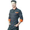 tessile astorino giacca, casacca cuoco chef, nera e arancione, Made in Italy (M)