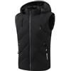 Foweknow Gilet trapuntato da uomo con colletto alto, senza maniche, in tinta unita, con chiusura lampo, per le mezze stagioni, per sport all'aria aperta, giacca isolante, Nero , 6XL