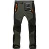 LaoZan Softshell Invernale da Unisex Pantaloni Foderati in Pile Pantaloni da Arrampicata da Trekking Outdoor Pantaloni da Trekking da Sci Resistenti all'Acqua (Verde Militare(Uomo),4XL)