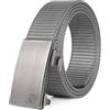 Fairwin Cinture con fibbia a cricchetto da uomo, in nylon, per golf, lavoro, casual, cinghia regolabile per uso quotidiano/esterno/lavoro, Grigio chiaro, S(32-38Waist)