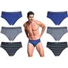 Navigare 6 Slip Uomo Elasticizzati Disponibili in Varie Fantasie Elastico Esterno Firmato (IT, Testo, M, Regular, Regular, 1411 Slip)