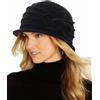 INOGIH Cappello da Donna Vintage Anni '20 a Tesa rovesciata in Misto Lana Cloche Cappello da Chiesa Invernale in Feltro a Bombetta Pieghevole schiacciabile, Grigio, M