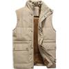 Peuignao Gilet Imbottito Uomo Pile Giubbotto smanicato Uomo Invernale Giubbino Smanicato Gilet Trapuntato Uomo Imbottiti Taglie Forti Giacca senza Maniche Giacchetto smanicato Gilet Montagna Uomo Cachi XL