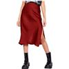Generic Gonna Donna Sexy da Spiaggia A-Line Maxi Skirt Casual Elastica a Vita Alta Sottoveste Chic ed Elegante Lunghezza al Ginocchio Gonne con Spacco Lavoro, Discoteca, Quotidiano