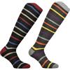 CALZE PRESTIGE ( 2 PAIA ) Calze uomo lunghe a righe, calde e morbide in pregiatissimo filato lana-cashmere - 100% made in Italy (Assort.4)