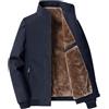 Generic Giacca da uomo alla moda spessa in pile invernale foderata in caldo cappotto con colletto con cerniera tasca parka da lavoro cargo giacca a vento, Cotone Grigio, 8XL