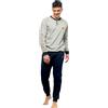 Lotto Pigiama Uomo Caldo Cotone Sportivo Autunno Inverno 100% Cotone (XXL/54, Grigio)