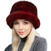 XUYUZUAU Cappelli Invernali da Donne Ragazze Vera Pelliccia di Visone Cappello Berretto in Maglia Casual Formale Festa