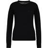 Armani Exchange Maglione da Donna in Lana Merino con Logo Script, Nero, M