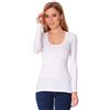 JADEA Offerta 2 Pezzi Maglia Donna Manica Lunga Scollo LOLLO, Maglia Donna Cotone Elasticizzato 4056 (2 Pezzi Bianco, S)