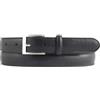 BELTINGER Cintura in pelle bovina da 2,5 cm | Cintura stretta per uomo e donna 25 mm | Cintura bombata in pelle, Bianco/ Argento, 85 cm (Gesamtlänge 100 cm)