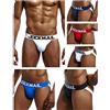 JOCKMAIL Confezione da 5 pezzi di slip da uomo sexy da uomo in cotone con cinghia da uomo, Nero+rosso+bianco+blu+navy, XXL