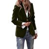 Generisch Blazer lungo da donna in velluto - Giacca da donna taglie grandi, casual, con collo a risvolto, giacca slim fit, cappotto a maglia con 1 bottone, tinta unita, temperamento smoking, verde