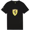 PUMA Scuderia Ferrari - Maglietta per ragazzi con scuderia Ferrari HP Race colorato con grande scudo, Nero, 176