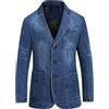 Generic Giacca in denim di cotone Abito casual da uomo Classico Blazer di jeans alla moda comodo Blazer Cowboy Tuta per il tempo libero Cappotto Regular Fit con tasca Button Down Blazer leggero Business a