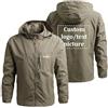 YILDEX Logo Personalizzato Uomo Giacche Windbreaker Capispalla Cappotto Impermeabile Personalizzato Khaki,X-Large