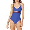 Tommy Hilfiger Classic V-Neck One Piece Swimsuit Un Pezzo, Nero Multicolore, XL Donna
