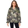 HMZXZ Felpa da donna con cappuccio mimetica mimetica soffice in pile maglione pullover pullover astratto, zip 1/4 felpa con cappuccio da ragazza, Multi, S