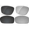 LenzReborn Polarized Lens Replacement for Oakley Jawbone Sunglass - Dark Black+Silver Grey