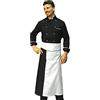tessile astorino Ricamo 0 Completo Cuoco Uomo - Divisa Chef Nera e Bianca Personalizzabile - Giacca, Pantaloni e Grembiule - Uniforme per Cucina e Ristorante - Made in Italy (XXL)