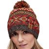 Pachamama - Berretto invernale da donna in lana con pompon, foderato in pile, intrecciato a mano, marrone Fairisle multicolore, taglia unica, fatto a mano, extra caldo, Commercio Equo