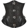 WLFFW Corsetto Sottoseno Gotico Corpetto Steampunk Sottile (EU(40-42) 2XL, Nero)
