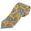 SansPlomb Cravatta in seta di alta qualità, stampata con un disegno paisley - 100% Made in Italy (giallo)