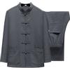 YAODAMAI Tang Vestito da Uomo Vestito di Cotone e Lino a Maniche Lunghe in Stile Cinese Anziano Giacca Tunica retrò Uomini Cinesi di Cotone e Lino Hanfu