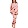 Toocool Pigiama Donna Invernale Felpato Cuori Maniche Lunghe Pantaloni Caldo Cotone Q1039 [Rosa,L]