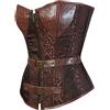 Hengzhifeng Corsetto Pirata Donna Bustino Corsetti Steampunk (EUR 30-32,Marrone)