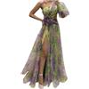 YOGALULU Tubino Elegante Cerimonia in Seta - Abito Lungo Sera per Matrimonio, Cocktail Curvy - Vestiti Blu e Bianchi Sposa Corto