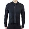 AK collezioni Camicia Uomo Casual Nero Slim Fit Aderente Sfiancata Cotone Elasticizzato (XS)