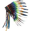 getuse Cerchietto per capelli con piume artificiali, per carnevale, cosplay, spettacolo, stile indiano, stile tribale