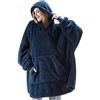 CAMEIRGOU Coperta Felpa Oversize Con Cappuccio, Coperta Indossabile In Morbido Pile Leggero Con Maniche E Tasca Frontale Per Donna Uomo Coperta Indossabile In Peluche Per Guardare La TV In Salotto