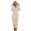 Surttan Pigiama Intero Donna Cotone Nightwear Elegante Comodo Pigiama Tutone Pigiama Intero Pile Donna Pajamas Manica Lunga Pigiama Tutone Tutina da Notte Onesie Pigiami Invernali Caldo Cotone