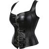 Hengzhifeng Corsetto in Pelle Halloween Donna Bustino Corsetti Pirata (EUR 30-32,Nero)