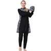 SoLu DAY8 Costume da Bagno Donna Due Pezzi Manica Lunga Musulmana Tagliare Forti Costume Donna 2 Pezzi Contenitivi Sportivi Mare Spiaggia Piscina Tankini Bikini (Black, XXXXXXXXL)