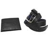 Armata di mare Set Uomo Cintura Ecopelle Altezza Mm 35 Tg 125 E Portafoglio Pelle In Box Nero