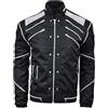 ZM ATTIRE Costume da uomo MJ Beat it, in cotone, per cosplay, Halloween, Cotone - Nero, S