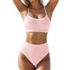 Generico Bikini Donna Mare Push Up Contenitivo Slip Vita Alta Hot Costume Donna Due Pezzi Reggiseno Taglie Forti Costumi da Bagno 2 Pezzi Piscina Tankini Spiaggia Estivo Swimsuit (Oro, M)