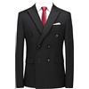 ZDJSWJ Costume a Doppio Bottonaggio per Uomo, Giacca di Abito Slim, Doppio Fiocco, Giacca da Cerimonia da Uomo con Colletto, Nero , XL