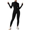 UBOHUZ Tute da donna, tuta intera con cerniera, manica lunga, set yoga, palestra, push-up, abbigliamento allenamento, body fitness, sportivo, ginnastica Per Yoga(S)