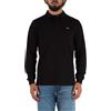 SUN68 Polo a Maniche Lunghe in Cotone con Bottoni Nascosti (Nero) M