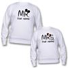 D&Vlab Felpa di Coppia per Fidanzato Fidanzata con Cappuccio e Girocollo ''MR And Mrs'' Personalizzate con Nomi Maglie Natale San Valentino Regali per Lui e per Lei, Bianche Nere