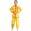 renvena Unisex Bambino Kung Fu Tai Chi Uniforme Abbigliamento per Arti Marziali Maniche Lunghe 2 Pezzi Costume Tradizionale Cinese Wushu Qigong Shaolin Rosso 15-16 anni