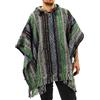 LOUDelephant 100% Tessuto di Cotone Gheri Messicano Stile Poncho con Cappuccio - black diamond, One Size