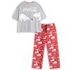 Coca-Cola Pigiama da Donna Polar Bears, Rosso e Grigio, a Maniche Corte e a Gamba Lunga | Pigiama e Abbigliamento da casa con Logo retrò | Comodo Abbigliamento da Notte per Rilassarsi