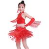 pvucpot Vestito da Ballo Latino americanoa per Ragazze, Body con Frange Gonna Samba Tango per Bambini Abbigliamento Ballo Costume da Sala