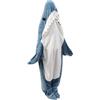 Twinice Coperta di squalo con cappuccio per donna, Kigurumi per uomo, con maniche, coperta di squalo portatile, pigiama morbido (170 x 70 cm)