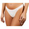 Clessidra Pacco da 6 Tanga Slip SGAMBATO Donna in Cotone Elasticizzato Made in Italy PS541 (4, Bianco)